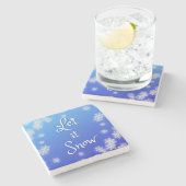 Let it Snow coasters Stenen Onderzetter (Zijkant)