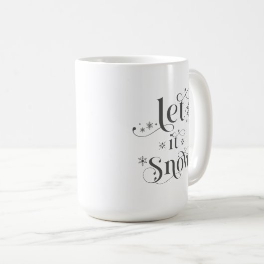 Let it Snow Coffee Retro Typografie Mok (Voorkant rechts)