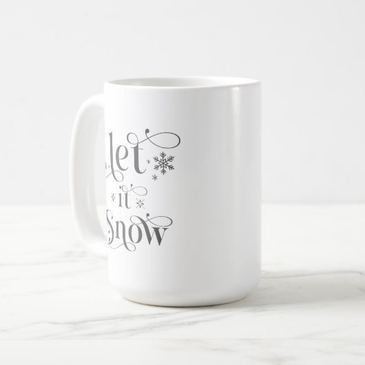 Let it Snow Coffee Retro Typografie Mok (Voorkant links)