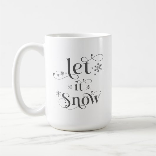 Let it Snow Coffee Retro Typografie Mok (Links)