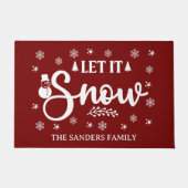 Let it Snow Cute Christmas Deurmat (Voorkant)