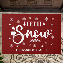 Let it Snow Cute Christmas Deurmat