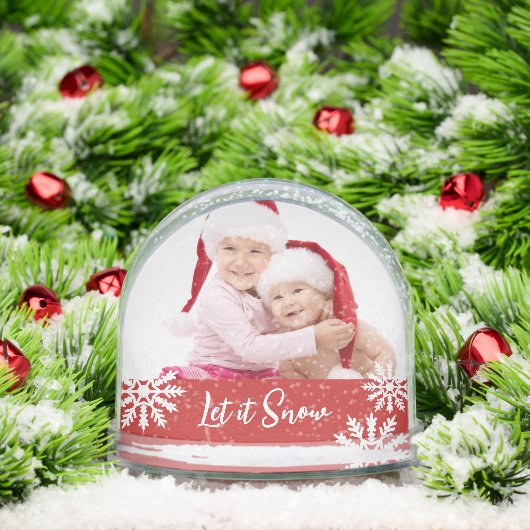 Let it Snow Double Photo Sneeuwbol (Kerstmis)