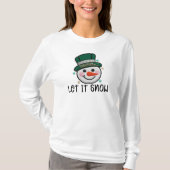 Let It Snow, Faux Crochet Snowman T-shirt (Voorkant)