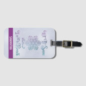 Let it Snow–Funny Christmas Beach Purple Bagagelabel (Voorkant (horizontaal))