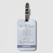 Let it Snow–Funny Christmas Beach Silver Bagagelabel (Voorkant (verticaal))