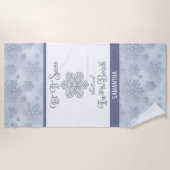 Let it Snow–Funny Christmas Beach Silver Strandlaken (Voorkant)