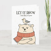 Let It Snow… - Funny Polar Bear Christmas Card Kaart (Voorkant)