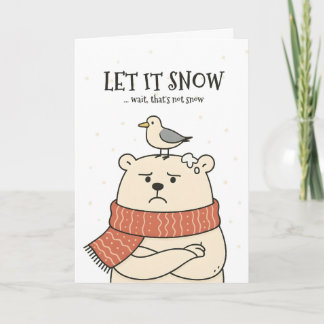 Let It Snow… - Funny Polar Bear Christmas Card Kaart