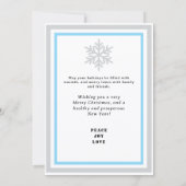 Let It Snow Gray Blue Snowflakes Red INSERT PHOTO Feestdagenkaart (Achterkant)