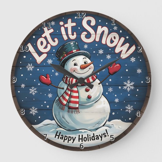 Let It Snow Happy Holidays Grote Klok (Voorkant)