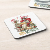 Let It Snow I'll Be Reading  Bier Onderzetter (Linkerzijde)