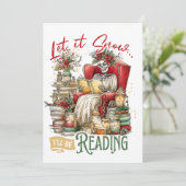 Let It Snow I'll Be Reading  Feestdagenkaart (Staand voorkant)