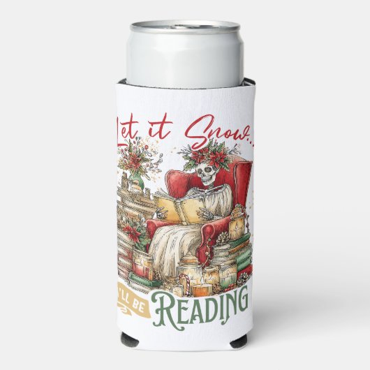 Let It Snow I'll Be Reading  Seltzer Blikjeskoeler (Seltzer Voorkant)