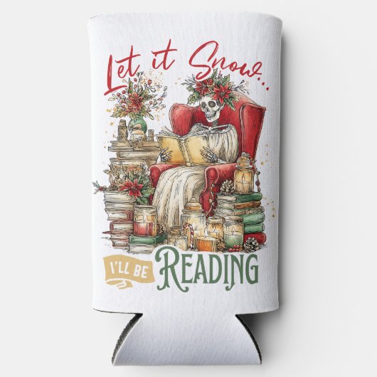 Let It Snow I'll Be Reading Seltzer Blikjeskoeler (Voorkant)