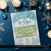 Let it Snow-Iridescent Blue Printable Word Search Feestdagenkaart