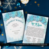 Let it Snow-Iridescent Blue Printable Word Search Feestdagenkaart