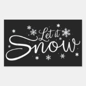 Let It Snow Lover Snowflake Holiday Merry Xmas Rechthoekige Sticker (Voorkant)