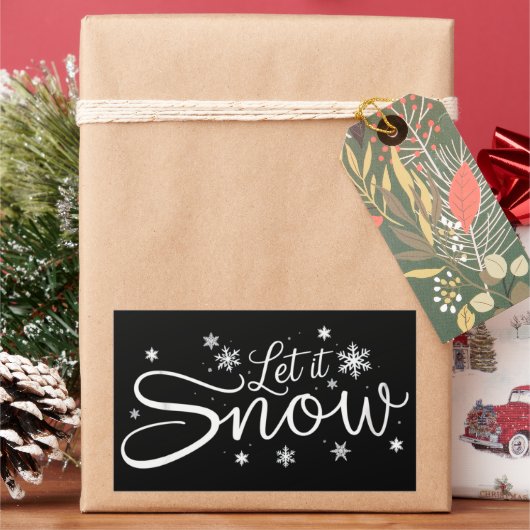 Let It Snow Lover Snowflake Holiday Merry Xmas Rechthoekige Sticker (Feestdagen)