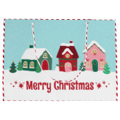 Let it Snow Merry Christmas Village Large Gift Bag Groot Cadeauzakje (Achterkant)