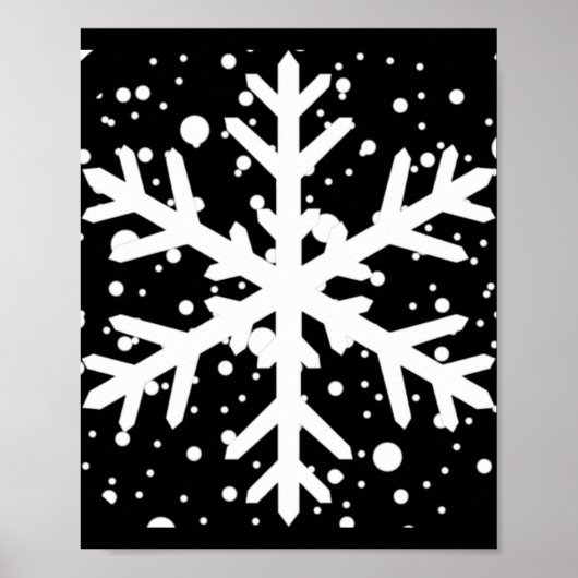 Let It Snow One Big Snowflake T Shirt  Poster (Voorkant)