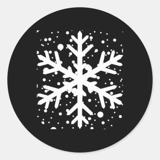 Let It Snow One Big Snowflake T Shirt  Ronde Sticker (Voorkant)