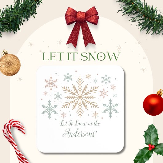 Let It Snow Personalized Christmas Bier Onderzetter