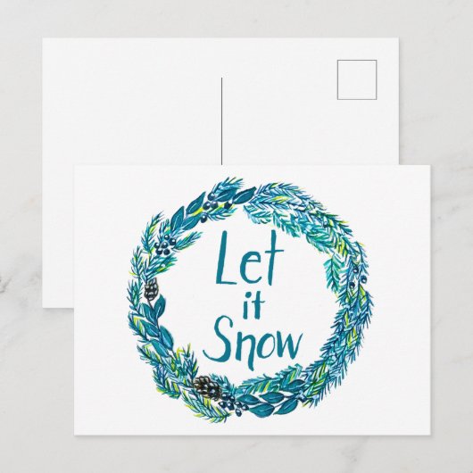 Let It Snow Postcard Briefkaart (Voorkant / Achterkant)