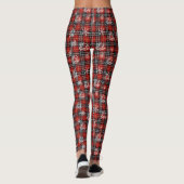 LET IT SNOW Red Black Plaid Vakantie Leggings (Achterkant)