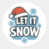Let it snow ronde sticker (Voorkant)