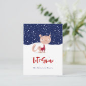 Let It Snow - Schattigee kat in wintertrui Briefkaart (Staand voorkant)