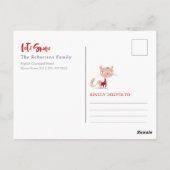 Let It Snow - Schattigee kat in wintertrui Briefkaart (Achterkant)