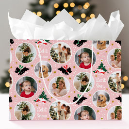 Let it Snow Scottie Dog Fun Custom Photo Pink Groot Cadeauzakje