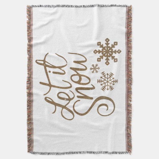 Let It Snow Sherpa Throw Blanket Deken (Voorkant Verticaal)