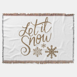 Let It Snow Sherpa Throw Blanket Deken