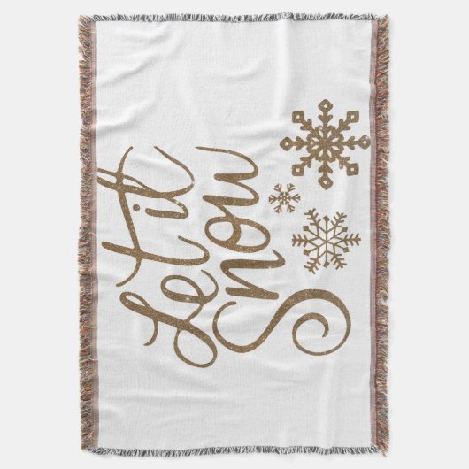 Let It Snow Sherpa Throw Blanket Deken (Voorkant Verticaal)