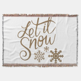 Let It Snow Sherpa Throw Blanket Deken