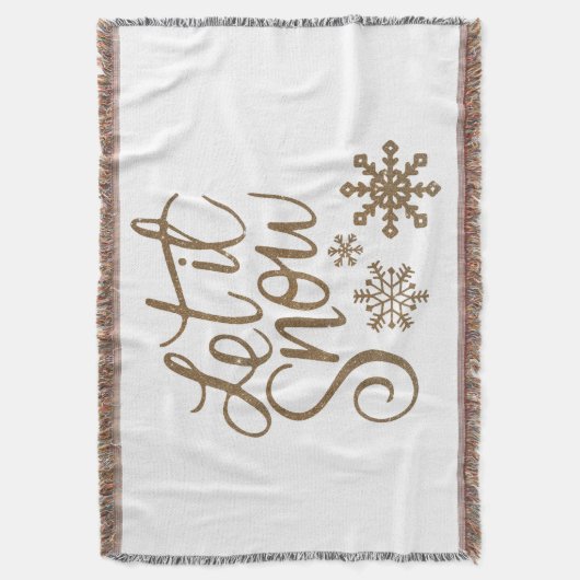 Let It Snow Sherpa Throw Blanket Deken (Voorkant Verticaal)