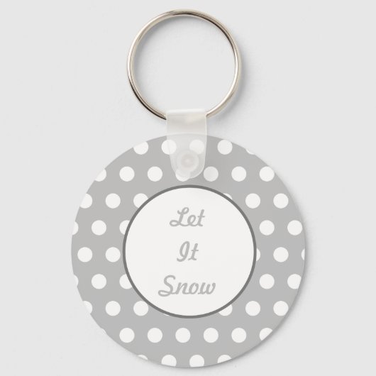 Let It Snow Sleutelhanger (grijs en wit) (Voorkant)