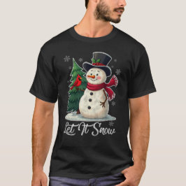Let It Snow - Sneeuwman met kardinaal  T-shirt