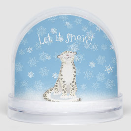 Let it snow! Snow leopard Christmas snow globe Sneeuwbol