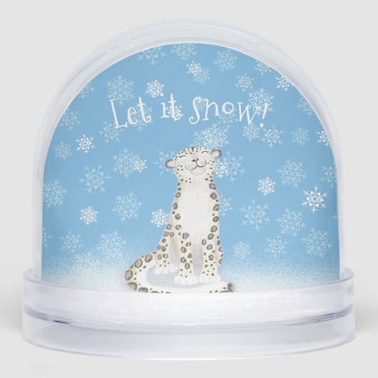 Let it snow! Snow leopard Christmas snow globe Sneeuwbol (Voorkant)