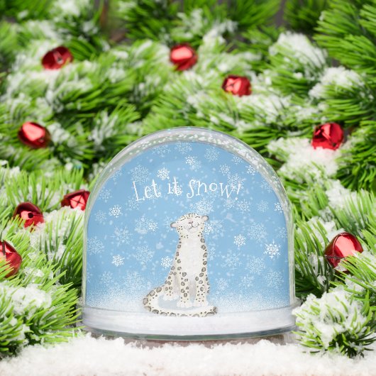 Let it snow! Snow leopard Christmas snow globe Sneeuwbol (Kerstmis)