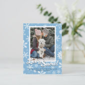 Let it Snow Snowflake Holiday Card with Photo Feestdagenkaart (Staand voorkant)