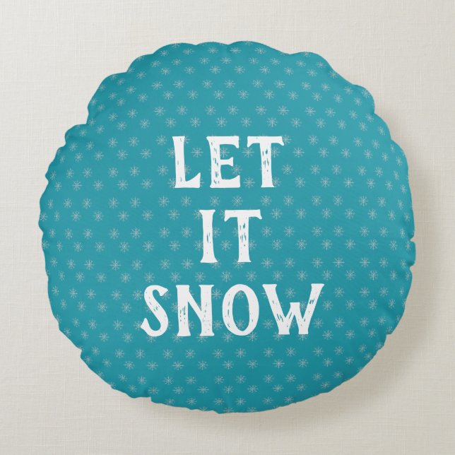 Let It Snow, Snowflake  Rond Kussen (Voorkant)