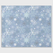 Let it Snow - Snowflakes on Cerulean Blue Cadeaupapier (Vlak)