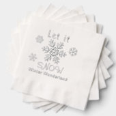 Let it Snow Snowflakes Winter Wonderland Folie Servetten (Insitu (Gestapeld))