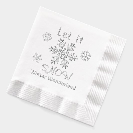 Let it Snow Snowflakes Winter Wonderland Folie Servetten (Links)