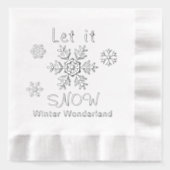Let it Snow Snowflakes Winter Wonderland Folie Servetten (Voorkant)