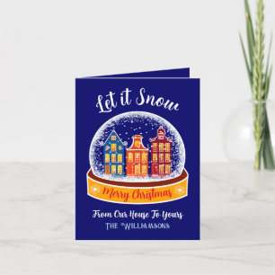 Let it Snow Snowglobe Amsterdam Christmas Village Feestdagen Kaart